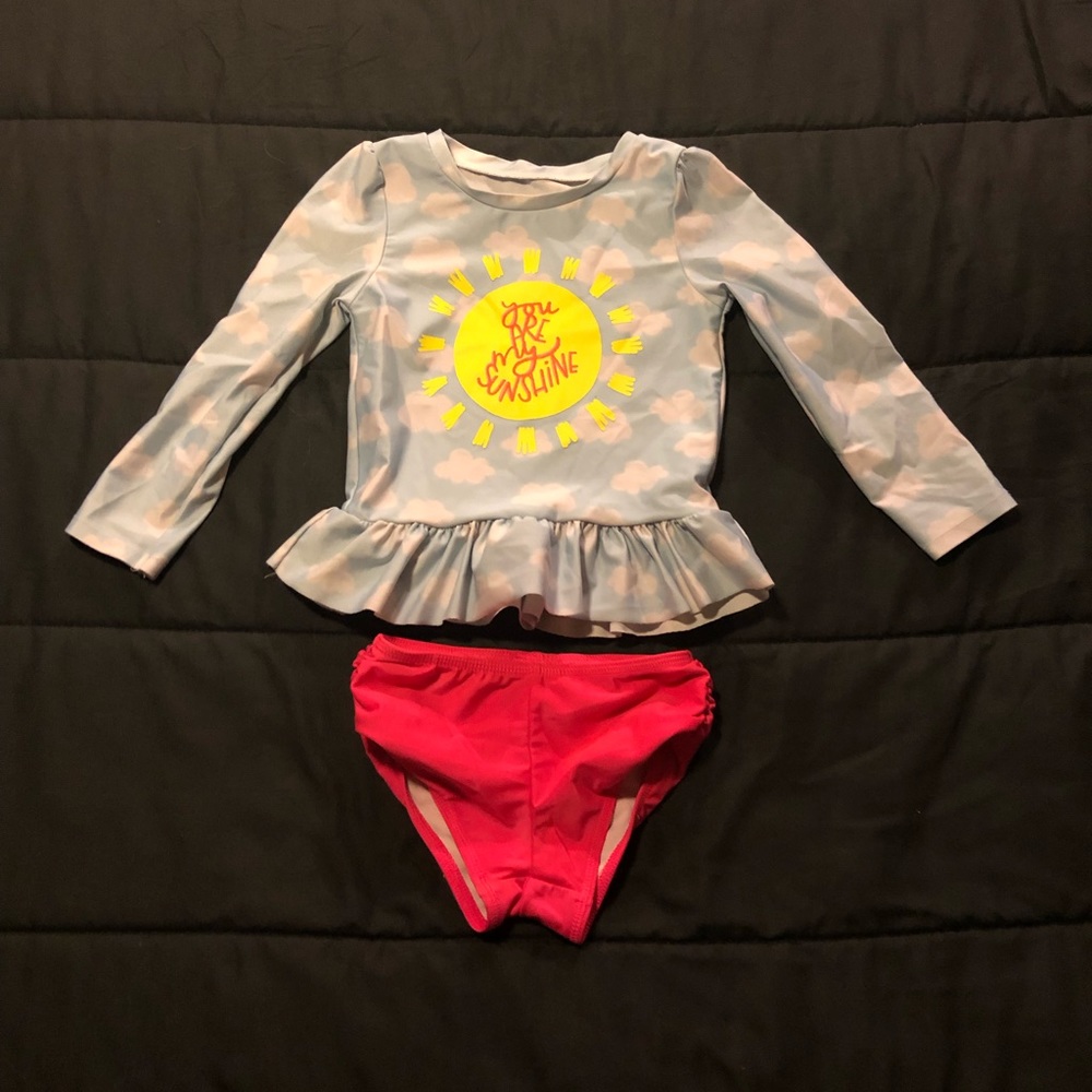 Toddler girl size 4t rash guard swimsuit